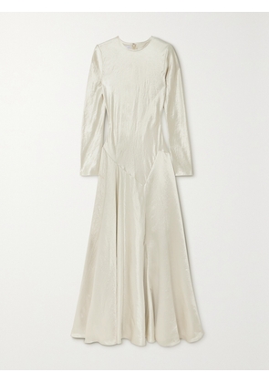 Abadia - Yara Paneled Hammered-satin Gown - Silver - US2,US4,US6,US8,US10,US12,US14