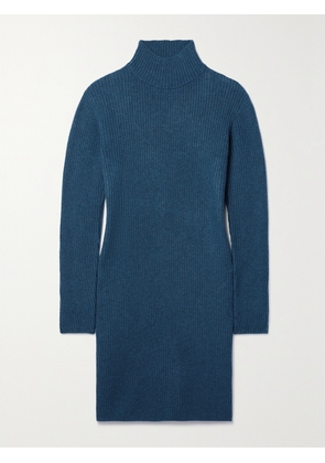 The Elder Statesman - Ribbed Cashmere Midi Dress - Blue - x small,small,medium,large