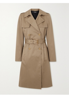 Versace - Icons Belted Double-breasted Cotton-gabardine Trench Coat - Neutrals - IT36,IT38,IT40,IT42,IT44,IT46,IT48