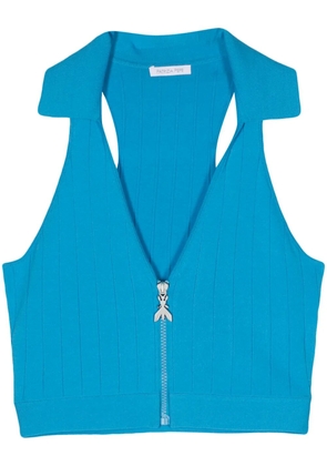 Patrizia Pepe ribbed zip-up tank top - Blue