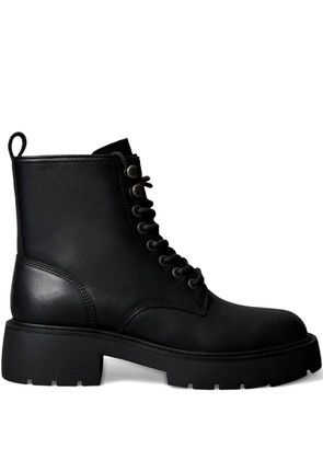 Calvin Klein 50mm lace-up leather boots - Black