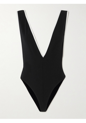 Lisa Marie Fernandez - + Net Sustain Two-tone Stretch-crepe Swimsuit - Black - 01,2,3,4