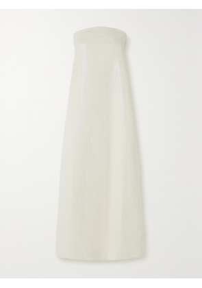Dima Ayad - Strapless Sequin-embellished Woven Maxi Dress - Ivory - XS,S,M,L,XL,XXL,XXXL,XXXXL