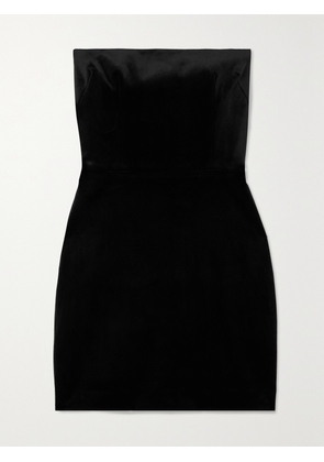 Alex Perry - Strapless Stretch-velvet Mini Dress - Black - UK 4,UK 6,UK 8,UK 10,UK 12,UK 14,UK 16