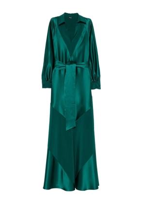 Kiton tie-waist collared maxi dress - Green