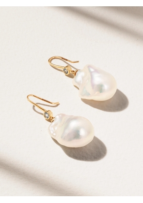 Marlo Laz - 14-karat Gold, Aquamarine And Pearl Earrings - One size