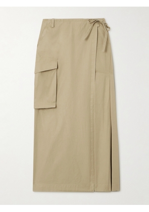 Dries Van Noten - Pleated Cotton-twill Maxi Wrap Skirt - Neutrals - FR 34,FR 36,FR 38,FR 40,FR 42,FR 44
