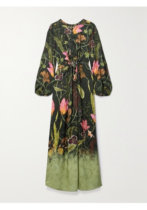 Agua by Agua Bendita - + Net Sustain Antonieta Habitat Floral-print Jacquard Maxi Dress - Green - x small,small,medium,large,x large