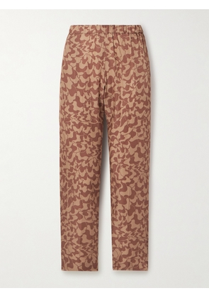 Dries Van Noten - Printed Crepe De Chine Tapered Pants - Brown - FR 34,FR 36,FR 38,FR 40,FR 42,FR 44