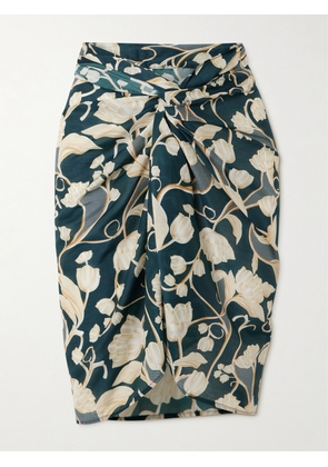 Agua by Agua Bendita - + Net Sustain Emelina Floral-print Cotton And Silk-blend Pareo - Blue - One size