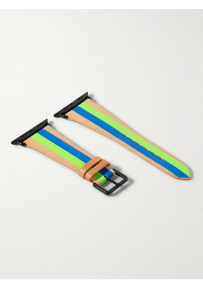 LA CALIFORNIENNE - Striped Leather Watch Strap - Blue - One size