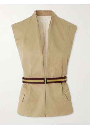 Dries Van Noten - Belted Cotton-twill Vest - Neutrals - FR 34,FR 36,FR 38,FR 40,FR 42,FR 44