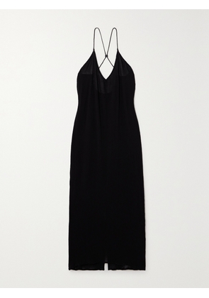CARAVANA - + Net Sustain Edahi Leather-trimmed Cotton-gauze Maxi Dress - Black - One size