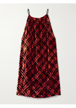 LIBEROWE - + Net Sustain Flou Checked Devoré-velvet Mini Dress - Multi - x small,small,medium,large,x large