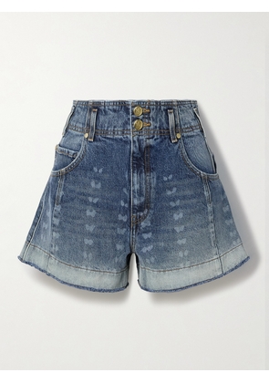 Ulla Johnson - The Charlotte Frayed Bleached Denim Shorts - Blue - 24,25,26,27,28,29,30