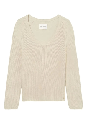 Marc O'Polo V-neck ribbed sweater - Neutrals