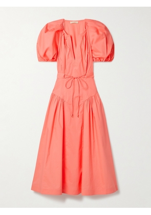 Ulla Johnson - Carina Belted Cotton-poplin Midi Dress - Pink - US0,US2,US4,US6,US8,US10,US12,US14