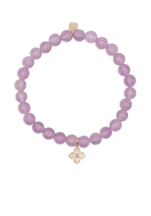 Sydney Evan 14K yellow gold amethyst and diamond charm bracelet - Purple