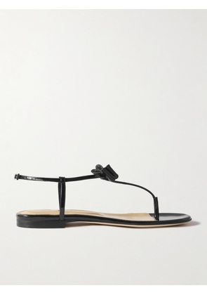 MACH & MACH - Petite Cadeau Crystal And Bow-embellished Patent-leather Sandals - Black - IT35,IT36,IT36.5,IT37,IT37.5,IT38,IT38.5,IT39,IT39.5,IT40,IT41