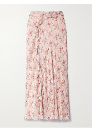 LOVESHACKFANCY - Sumi Floral-print Fil Coupé Chiffon Maxi Skirt - Pink - US00,US0,US2,US4,US6,US8,US10,US12,US14