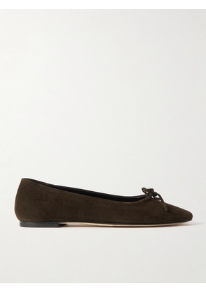Aeyde - Delfina Bow-detailed Suede Ballet Flats - Brown - IT35,IT35.5,IT36,IT36.5,IT37,IT37.5,IT38,IT38.5,IT39,IT39.5,IT40,IT40.5,IT41,IT41.5,IT42