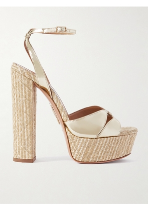 Aquazzura - Villette 140 Metallic Faux Leather Platform Sandals - Gold - IT35,IT35.5,IT36,IT36.5,IT37,IT37.5,IT38,IT38.5,IT39,IT39.5,IT40,IT40.5,IT41,IT42