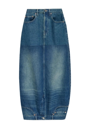 VETEMENTS upside-down denim midi skirt - Blue
