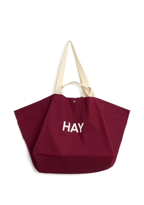 HAY Weekend logo-print canvas tote bag - Red
