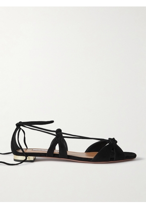 Aquazzura - Cala Di Volpe Suede Sandals - Black - IT35,IT36,IT36.5,IT37,IT37.5,IT38,IT38.5,IT39,IT39.5,IT40,IT40.5,IT41,IT41.5,IT42