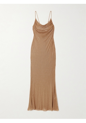 Retrofête - Shilo Crystal-embellished Mesh Dress - Neutrals - xx small,x small,small,medium,large