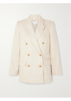 Zimmermann - Matchmaker Double-breasted Whipstitched Linen Blazer - Ivory - 00,1,2,3,4