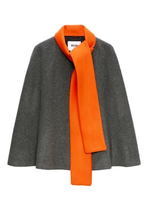 MSGM attached-scarf cape - Grey