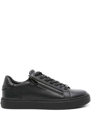 Calvin Klein logo-debossed leather sneakers - Black