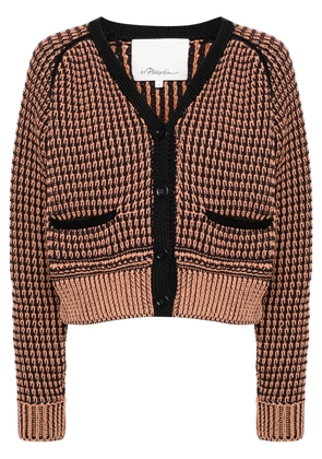 3.1 Phillip Lim bi-color cropped cardigan - Orange