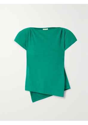 MARANT ÉTOILE - Sebani Asymmetric Cotton-jersey T-shirt - Green - x small,small,medium,large,x large