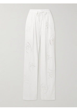MARANT ÉTOILE - Hectorina Broderie Anglaise Modal-blend Pants - White - FR 34,FR 36,FR 38,FR 40,FR 42,FR 44
