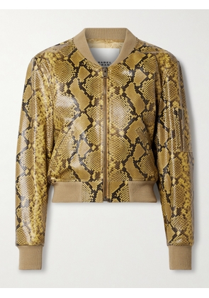 MARANT ÉTOILE - Cerem Cropped Snake-effect Leather Jacket - Animal print - FR 34,FR 36,FR 38