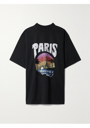 Balenciaga - Printed Cotton-jersey T-shirt - Black - XS,S,M,L