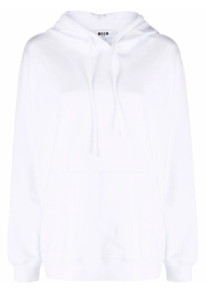 MSGM logo-print cotton hoodie - White
