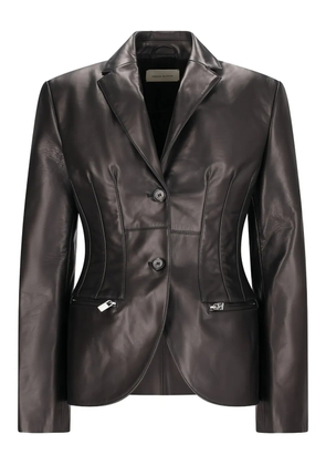 Magda Butrym stitch waist leather blazer - Black