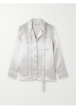 Max Mara - Leisure Vignola Crinkled-satin Shirt - Gray - UK 2,UK 4,UK 6,UK 8,UK 10,UK 12,UK 14,UK 16,UK 18