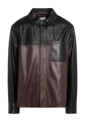 LOEWE colour-block pocket leather jacket - Black