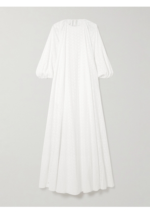 BERNADETTE - Fran Open-back Broderie Anglaise Cotton Maxi Dress - White - FR 34,FR 36,FR 38,FR 40,FR 42,FR 44,FR 46