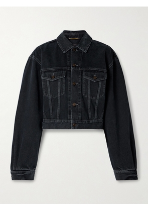SAINT LAURENT - Cropped Denim Jacket - Blue - FR 30,FR 32,FR 34,FR 36,FR 38,FR 40,FR 42,FR 44,FR 46,FR 48