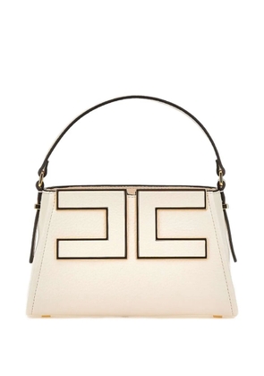Elisabetta Franchi small logo-plaque top-handle tote bag - Neutrals