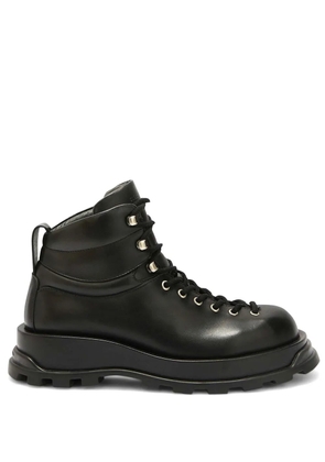 Jil Sander leather combat boots - Black