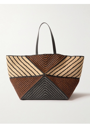 LOEWE - + Paula's Ibiza Puzzle Fold Xl Leather-trimmed Raffia Tote Bag - Multi - One size