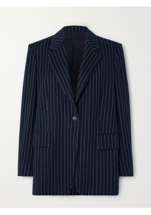 Max Mara - Aceri Pinstriped Cotton, Cashmere And Silk-blend Blazer - Blue - UK 2,UK 4,UK 6,UK 8,UK 10,UK 12,UK 14,UK 16,UK 18