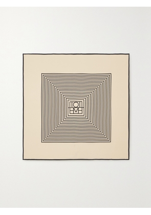 TOTEME - Striped Silk Crepe De Chine Scarf - Cream - One size