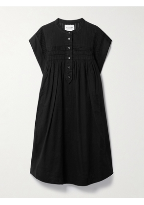 MARANT ÉTOILE - Leazali Pintucked Cotton-voile Mini Dress - Black - FR 34,FR 36,FR 38,FR 40,FR 42,FR 44